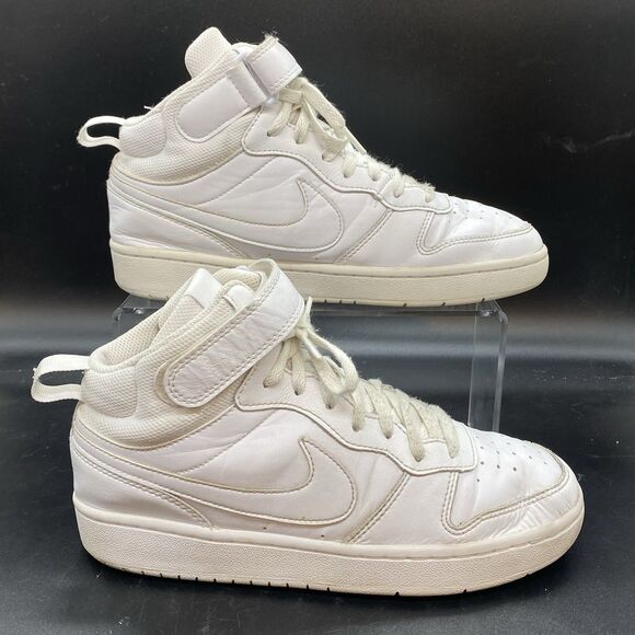 Nike Court Borough Mid 2 Triple White Youth Shoes CD7782-100 GS Size 7Y - Picture 1 of 8